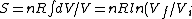S = n R \int dV / V = n R ln(V_f / V_i) = n R ln(2)